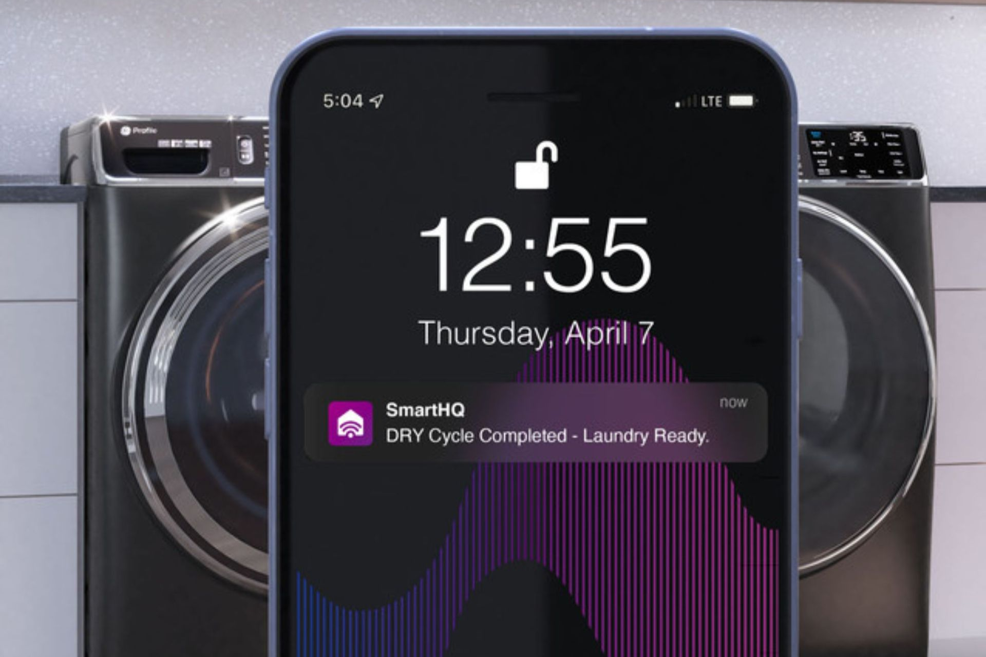 SmartHQ connected laundry controls for GE Profile.