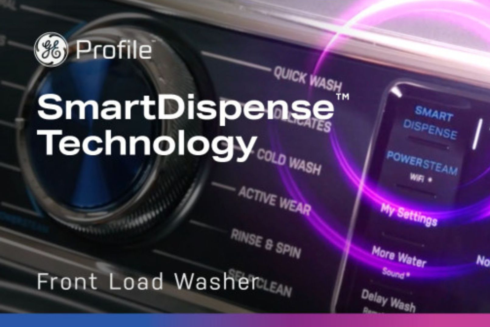 GE Profile washer SmartDispense technology.