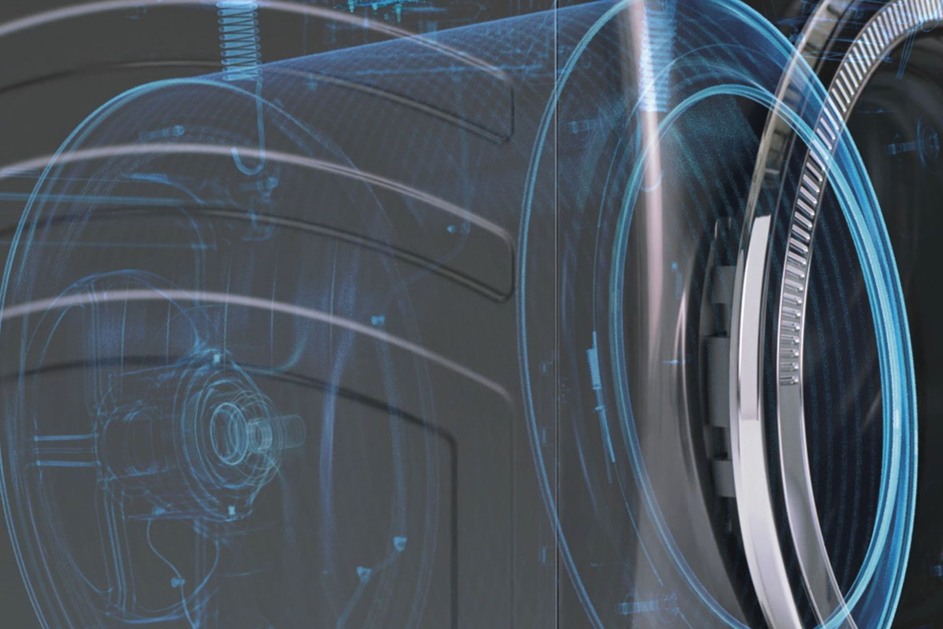 GE Profile washer dynamic balancing technology detail.